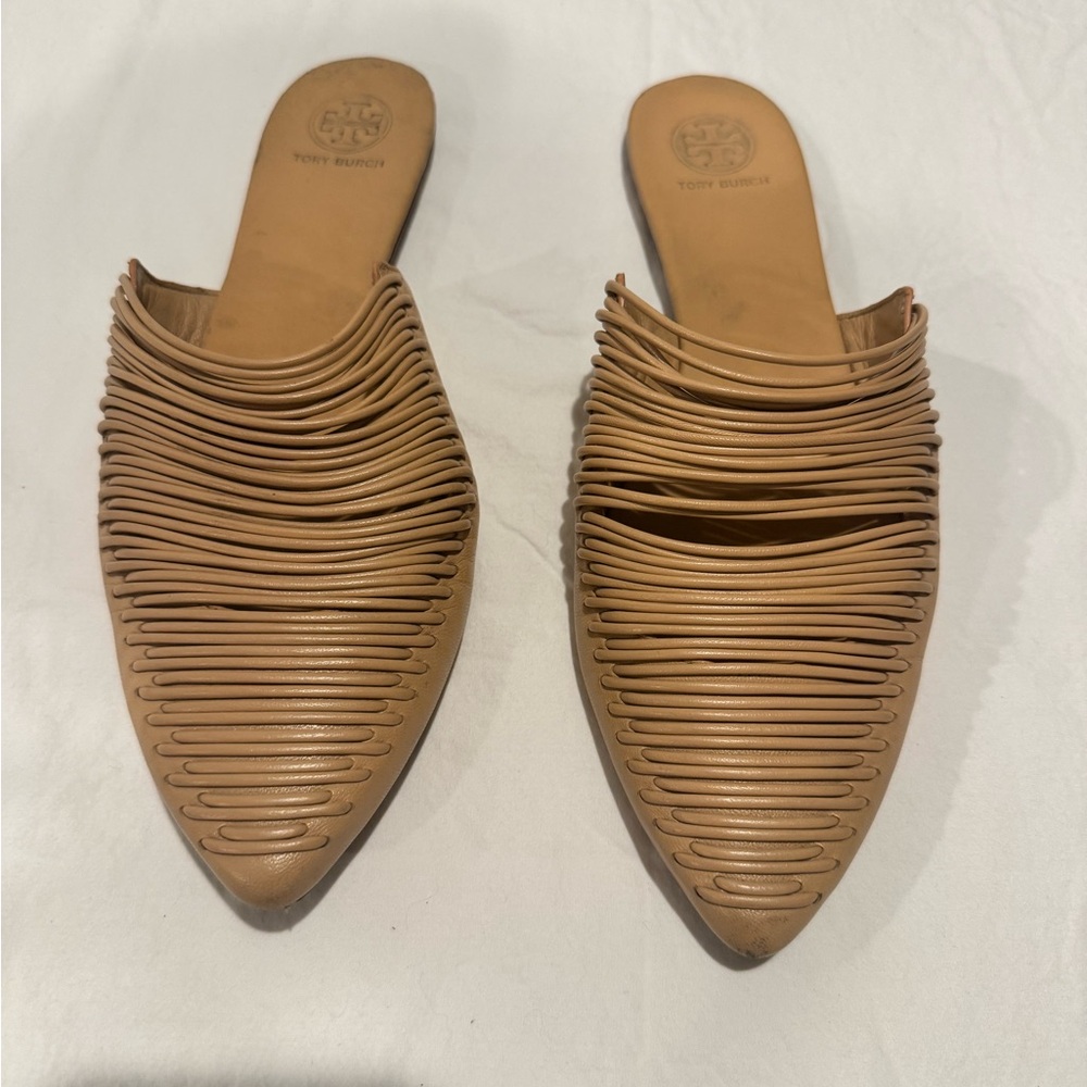 Tory Burch Brown Woven Mules